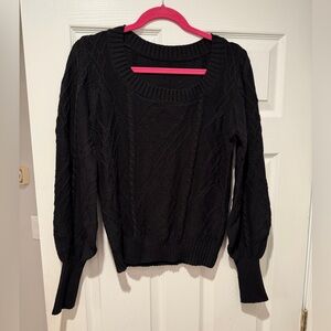 Black Cable Knit Women's Sweater size Small NWOT